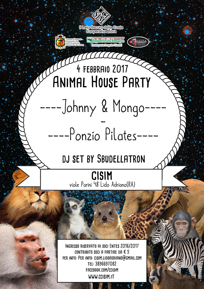 SAB 04 FEB – Animal House Party: Johnny & Mongo | Ponzio Pilates LIVE