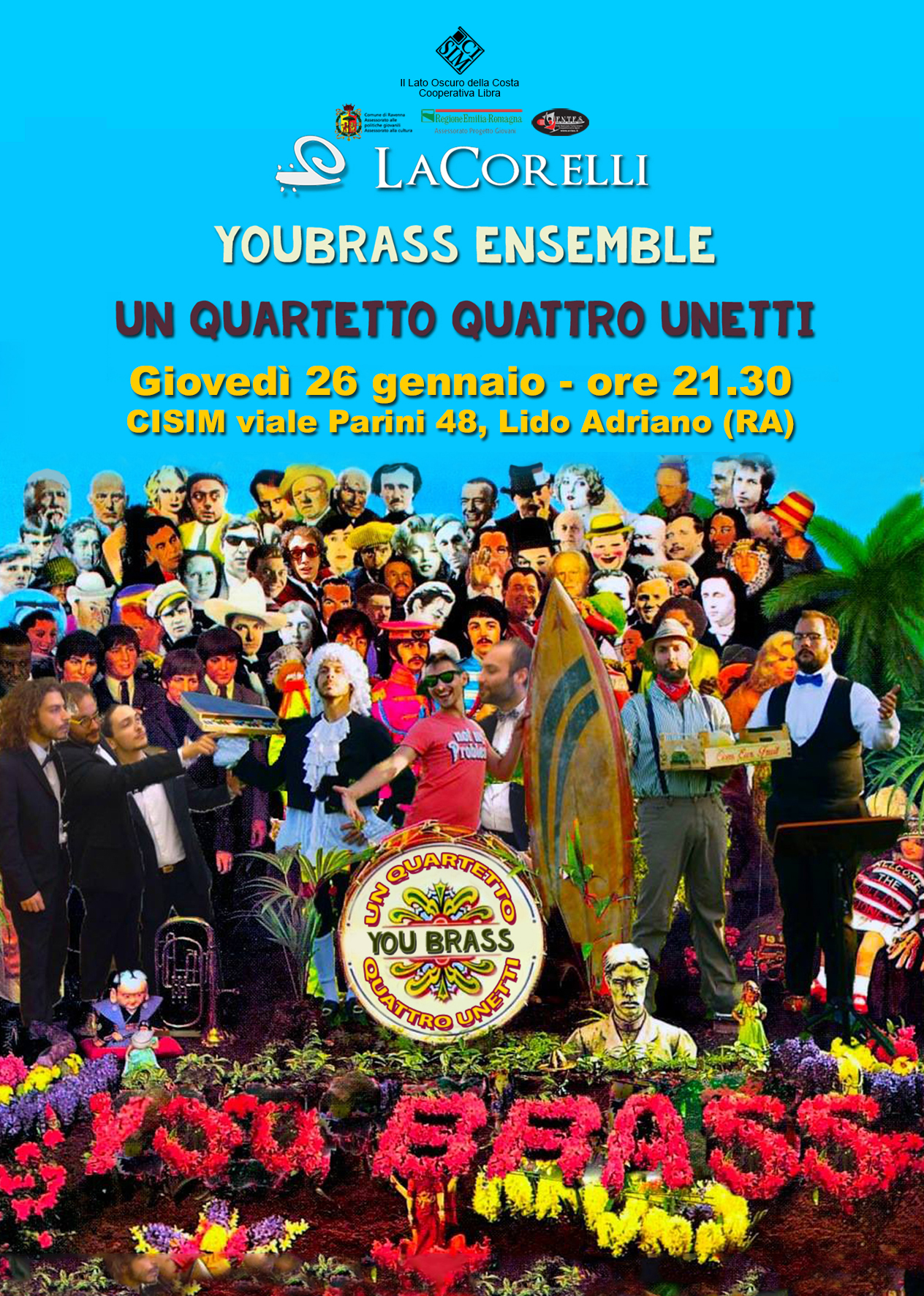 GIO 26 GEN – LaCorelli: YouBrass Ensemble – Un qartetto quattro unetti