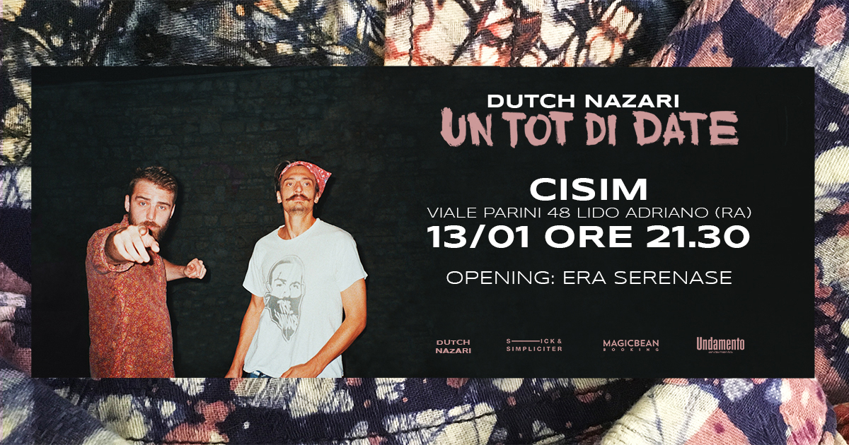 Sabato 13 gennaio | RAP CISIM: Dutch Nazari / Era Serenase / Polly + Alfre D’